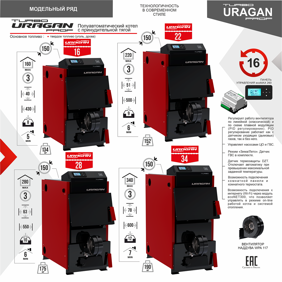 Котел отопительный комбинированный URAGAN Prof turbo 34 кВт Котел отопительный комбинированный URAGAN Prof turbo 34 кВт – фото 4