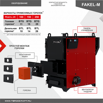 Котел отопительный полуавтоматический  FAKEL-M M1 250 кВт – фото 4