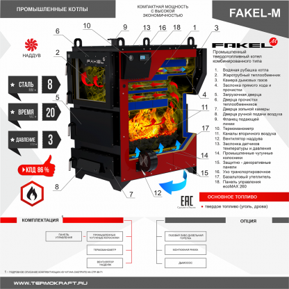 Котел отопительный полуавтоматический  FAKEL-M M1 250 кВт – фото 2