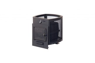 Печь банная чугунная "Сибирь-15". Чугунная дверца без ВТК (Сетка) – фото 4