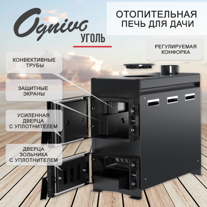 Печь отопительная Ognivo-II Угольная – фото 5