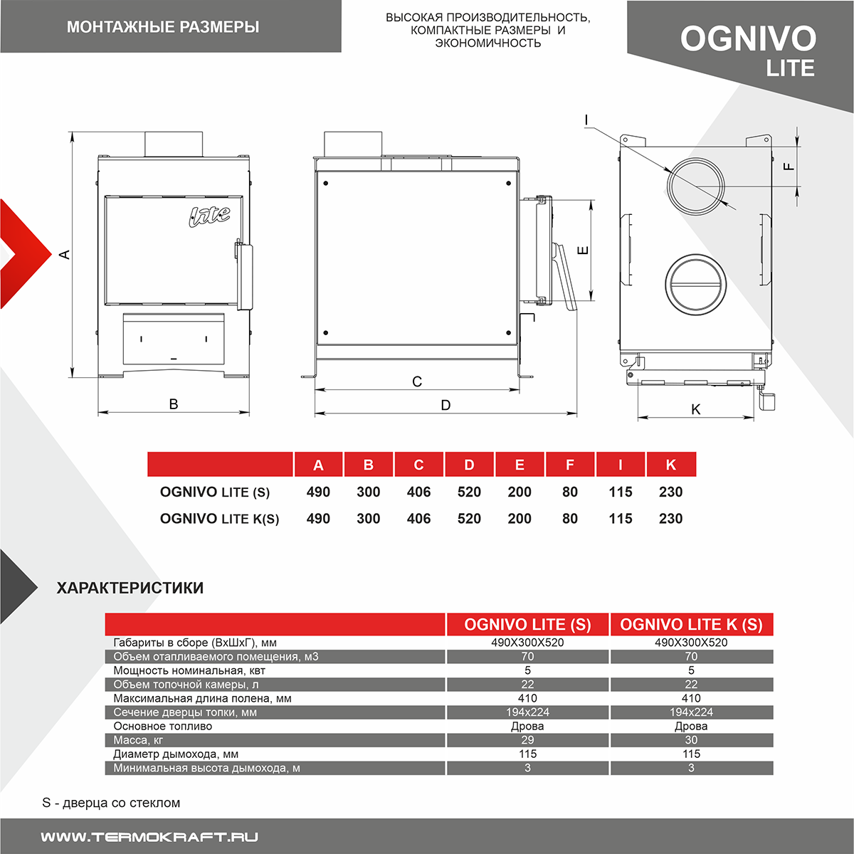 Печь отопительная Ognivo-Lite с конфоркой Печь отопительная Ognivo-Lite с конфоркой – фото 5